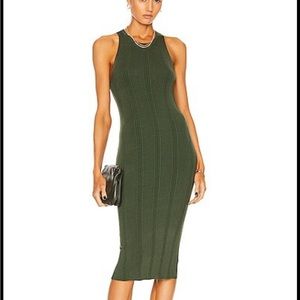 L’AGENCE Shelby dark green dress size XS